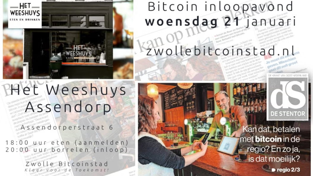 Bitcoin Inloopavond in Zwolle Bitcoinstad 1 Bitcoin Inloopavond in Zwolle Bitcoinstad