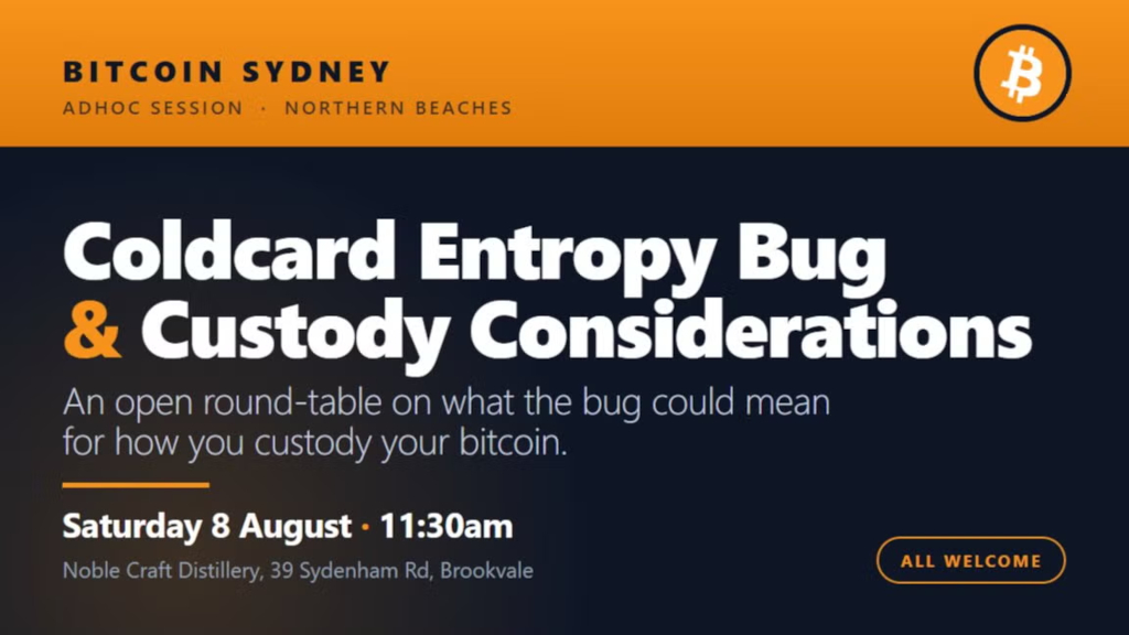Bitcoin Sydney — Coldcard Entropy Bug
