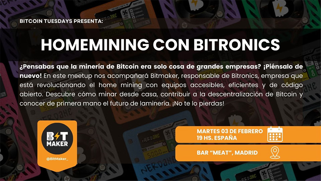Bitcoin Tuesday Madrid #70 - Homemining 101 con Bitronics 1 Bitcoin Tuesday Madrid #70 - Homemining 101 con Bitronics