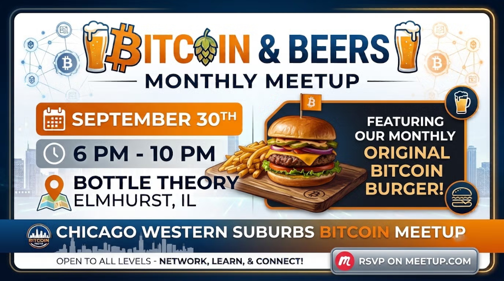 Chicago Western Suburbs Bitcoin & Beers — Bitcoin Burgers on the Patio! 1 Chicago Western Suburbs Bitcoin & Beers — Bitcoin Burgers on the Patio!