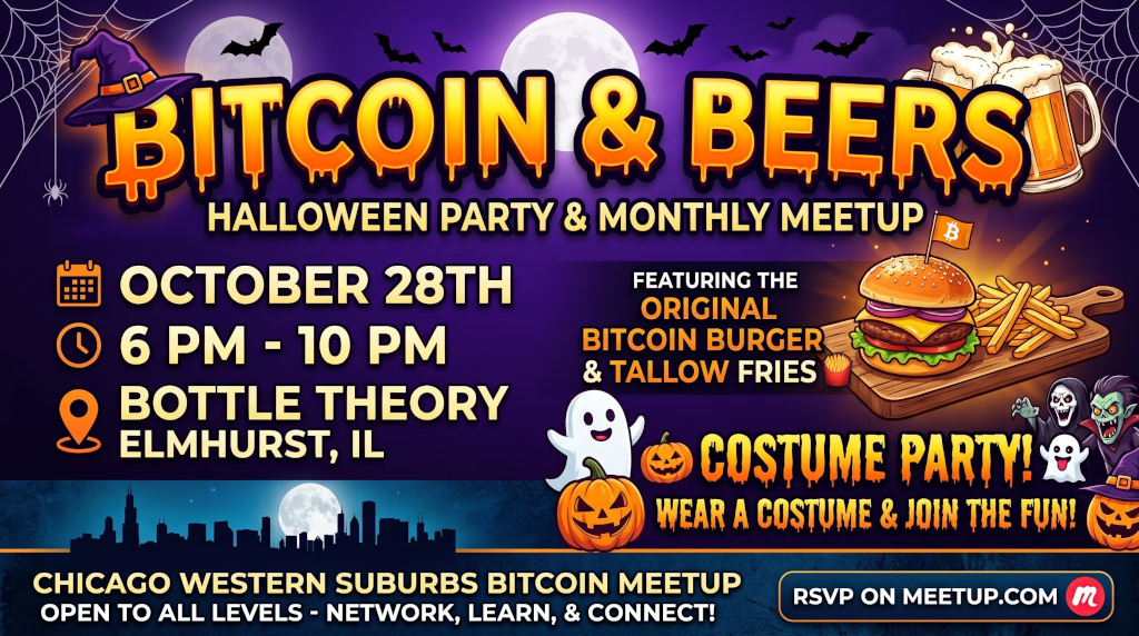 Chicago Western Suburbs Bitcoin & Beers — Halloween Party & October ...