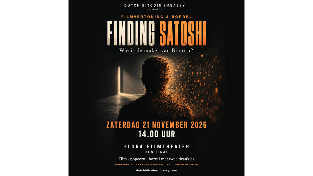 Finding Satoshi: filmvertoning & borrel - Den Haag
