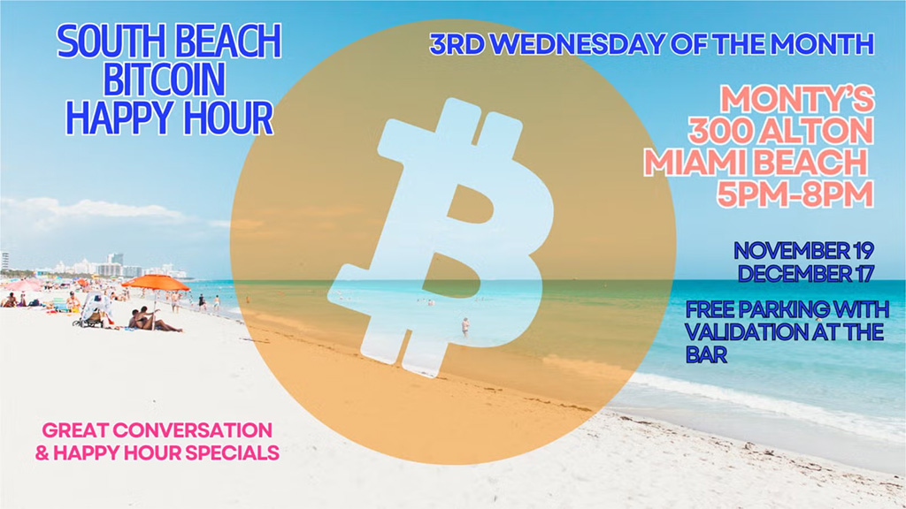 Miami Bitcoiners South Beach Happy Hour @ Monty's 1 Miami Bitcoiners South Beach Happy Hour @ Monty's