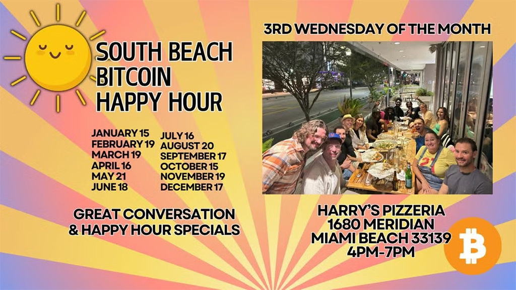 Miami Bitcoiners South Beach Happy Hour