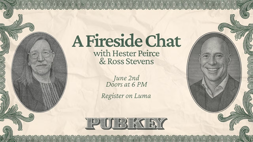 PubKey Bitcoin Meetup - Code, Capital, Character, and the Constitution: Hester Peirce and Ross Stevens 1 PubKey Bitcoin Meetup - Code, Capital, Character, and the Constitution