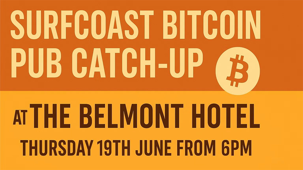 Surfcoast Bitcoin Pub Catch-Up @ The Belmont Hotel 1 Surfcoast Bitcoin Pub Catch-Up @ The Belmont Hotel