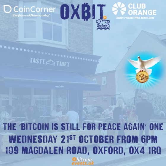 Ox₿it Meetup - The 'Bitcoin Is Still For Peace Again' One 1 Ox₿it Meetup - The 'Bitcoin Is Still For Peace Again' One
